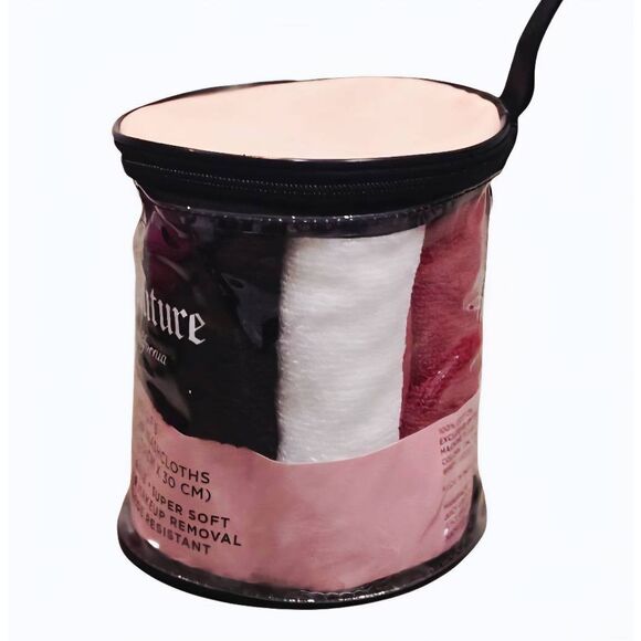 Juicy Couture Home Set of 6 Cotton Washcloths- Red/White/Black - Picture 2 of 7